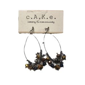 C.a.k.e | New Earring Dangle Brown Chrome New With Tags NWT